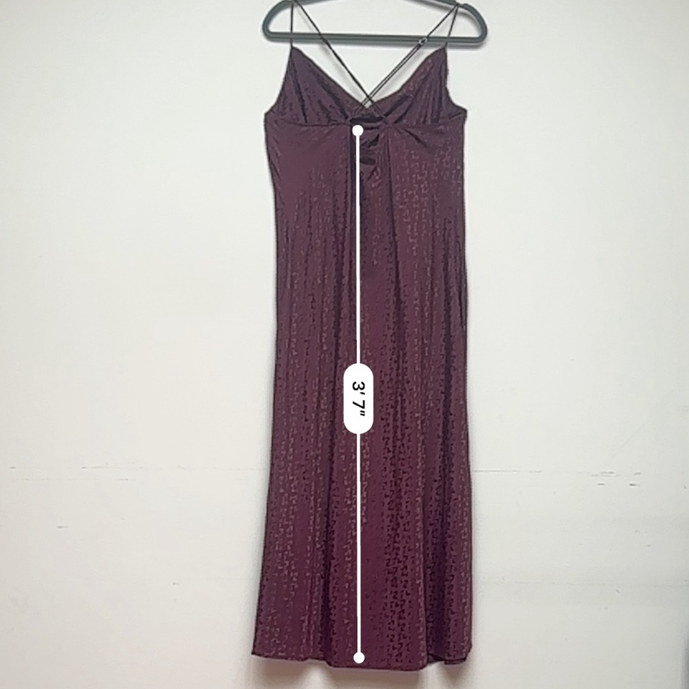 BANANA REPUBLIC JACQUARD SLIP DRESS SIZE XL NWT - Dark Cherry - Picture 10 of 11